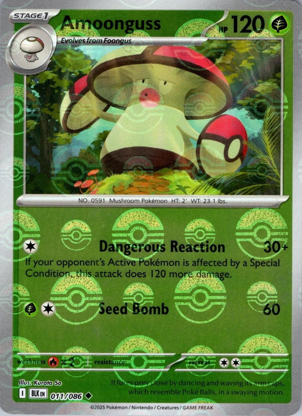 Black Bolt Amoonguss #11/86 Pokeball Holo